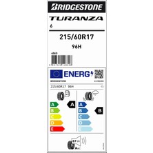 Bridgestone 215/60 R17 96H Turanza 6 Oto Yaz Lastiği (Üretim Yılı:2025)