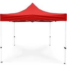 Otomatik Gazebo Çardak 300 x 300  cm  Tente Teras Bahçe Kamelyası Gölgelik Kırmızı