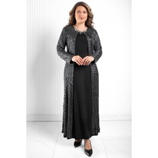 Taş Işlemeli Abiye Elbise Siyah MDA2562