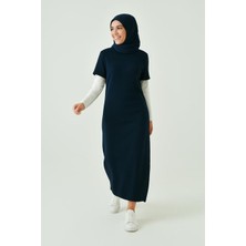 Mirach Kısa Kollu Fitilli Bisiklet Sıfır Yaka Terletmeyen Pamuklu Içlik Uzun Elbise Astar Tesettür H