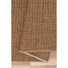 Juteks Naturel Jüt Halı Örme Kilim Sisal Hasır Halı Yıkanabilir Mutfak Balkon Halısı Kaymaz Taban