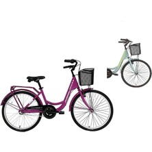 Bisan Sorrento Kadın Şehir Bisikleti 44CM V 28 Jant 3 Vites Çağla Yeşili Gold