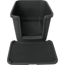 Lepus Premium Kapalı Kedi Tuvaleti Paspaslı Antrasit 50*50*65cm