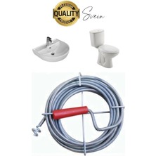 Premium 10 Metre Tıkanıklık Kanal Açma Klozet Gider Açıcı Boru Temizleme Spiral Tel Susta Manuel Uç