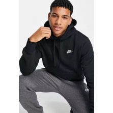 Nike Sportswear Clup Hoodie Erkek Siyah Spor Sweatshrit