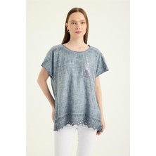 Fistolu Yıkamalı Bluz