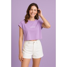 Calmeeny Kadın Oversize Kolsuz Biyeli Crop Tişört – %100 PAMUK
