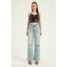 Lifli Yırtıklı Jean Pantolon