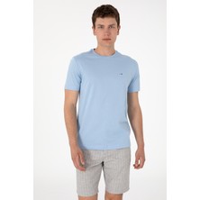 U.S. Polo Assn. Erkek Regular Fit Bisiklet Yaka Açık Mavi Basic Tişört 50297999-VR003