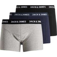 Jack & Jones 3'lü Boxer Paketi Erkek Düz Renk Pamuklu Konforlu Seçenek