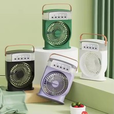 Enshall Şarjlı Işıklı 600ML 5 Spreyli Vantilatör Buzlu Buharlı Mini Klima Mini Fan