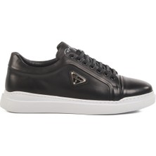 Aspor Siyah Beyaz  Deri Erkek Sneaker