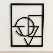 Love Temalı Modern Minimal Tasarım | Soyut Geometrik Siyah Duvar Dekoru