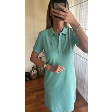 Mint Yeşili Polo Yaka Elbise