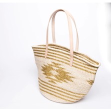 Golden Eagle Tote El Yapımı Organik Büyük Boy Hasır Çanta