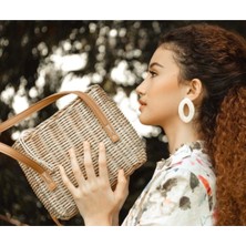 Lotte Wicker Hand Bag El Yapımı Hasır Çanta