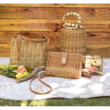 Lotte Wicker Hand Bag El Yapımı Hasır Çanta