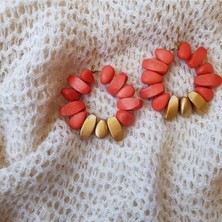 Brielle Earrings In Coral El Yapımı Küpe
