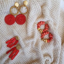 Brielle Earrings In Coral El Yapımı Küpe