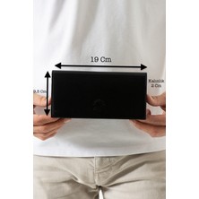 Westpolo Hakiki Eskitme Crazy Deri Unisex Uzun Cüzdan ve Kartlık El Portföyü - Siyah