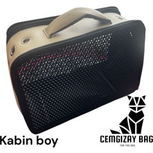 Cemgizay Kabin Boy Kedi ve Köpek Taşıma Çantası | Uçak Onaylı | 40X30X23CM | Hava Delikli