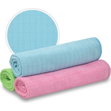 Cleanshe Mikrofiber Mutfak Temizlik Bezi 3'lü Renkli Set Hassas Yüzeyler Için 40X40CM Leke ve Koku Tutmaz