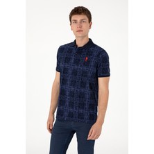 U.S. Polo Assn. Erkek Regular Fit Polo Yaka Lacivert Desenli Tişört 50299641-VR033