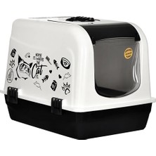 Optimal&Prime Lüx Xxl Büyük Boy Kedi Tuvalet Kabı ( Kare Yataklı Paspaslı Tam Set )