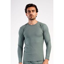 Erkek Uzun Kol Bisiklet Yaka Termal T-Shirt 409006 Haki