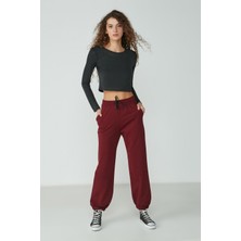 C&city Jogger Lastikli Spor Eşofman Altı 737 Bordo