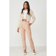 C&city Bel ve Paçası Pileli Eşofman Altı 742 Sütlü Kahve