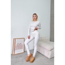 Yüksek Bel Soft Pantolon Gri