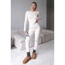 Yüksek Bel Soft Pantolon Bej