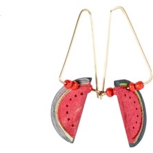 Dangling Watermelon Earrings El Yapımı Küpe