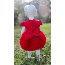 Kız Bebek Çocuk Doğum Günü Bayram Özel Gün Simli Kumaş Tütü Etekli Elbise