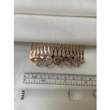 Taşlı Şık Tarak Toka Gold Renk Şık Topuzlarda Yanlardantakılarak Kullanılabilir