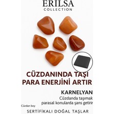 Sertifikalı Cüzdan Boy Tamburlanmış Karnelyan Akik Taşı Kütle - Günlük Enerji ve Özgüven Desteği