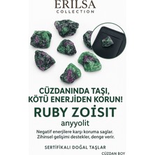 Sertifikalı Ham Cüzdan Boy Ruby Zoisit - Anyolit Taşı Kütle - El Taşı - Canlılık, Denge Ruhsal Güç