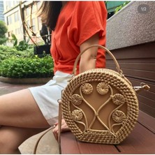 Beng Artisans The Bardot Peacock Cage Bag El Yapımı Rattan El & Omuz Çantası