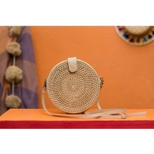 Beng Artisans Alicia Natural Rattan Crossbody Bag El Yapımı Hasır Omuz Çantası