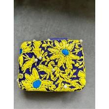 Maggie Embroidered Hard Clutch El Yapımı Hasır El Çantası