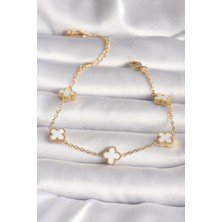 316L Çelik Gold Renk Baby Boy Yonca Model Kadın Bileklik - TJ-BB6640
