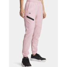Under Armour 1379846-647 Unstoppable Flc Jogger Pembe Lastikli Bel Loose Fit Düz Kadın Eşofman Altı