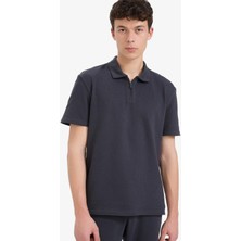 DeFacto Regular Fit Polo Yaka Kısa Kollu Dokulu Tişört E4027AX25SP