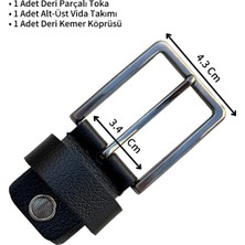 Süzer Deri 3.5 Cm. Yedek Kemer Tokası Vidalı  Deri Taba
