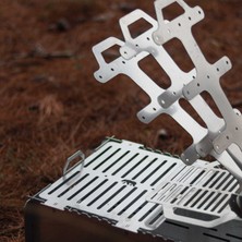 Kamp Ayısı® Grillfish™ Katlanır Özel Kutulu 2mm Galvaniz Çelik Balık Izgaralı Mangal & Ateş Çukuru
