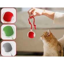 Hakdem Pet Kedi Köpek Hareketli 360 Derece Dönen USB Başlıklı Ipli Oyun Topu Oyuncağı