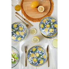 Keramika Lemon Glow Ege Pasta Tabağı 20 cm 4 Parça