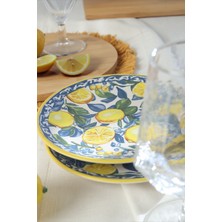 Keramika Lemon Glow Ege Pasta Tabağı 20 cm 4 Parça
