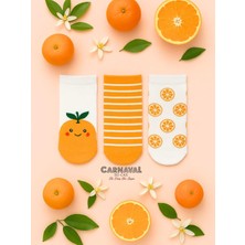Carnaval Socks 3lü Mandalina Desenli Renkli Patik Çorap